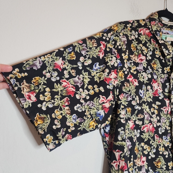 Reyn Spooner Hawaiian Black Multi Floral short sleeve button shirt cotton L - Picture 6 of 12